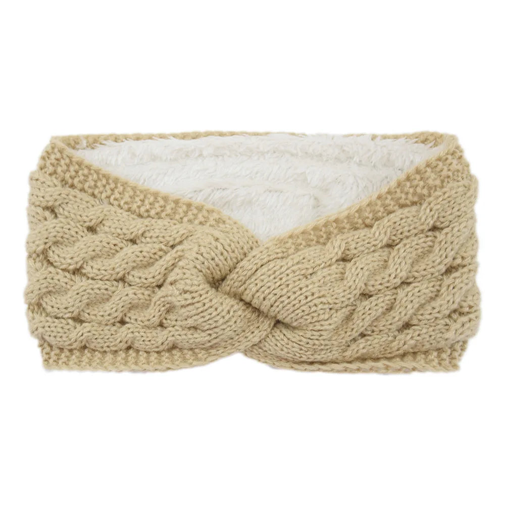 Wool Knitting Headband - Plush Thick Thermal Ear Warmer | Insulated Winter Sports Band - ZOOMNSTORE