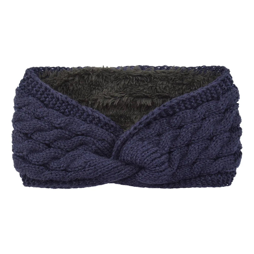 Wool Knitting Headband - Plush Thick Thermal Ear Warmer | Insulated Winter Sports Band - ZOOMNSTORE