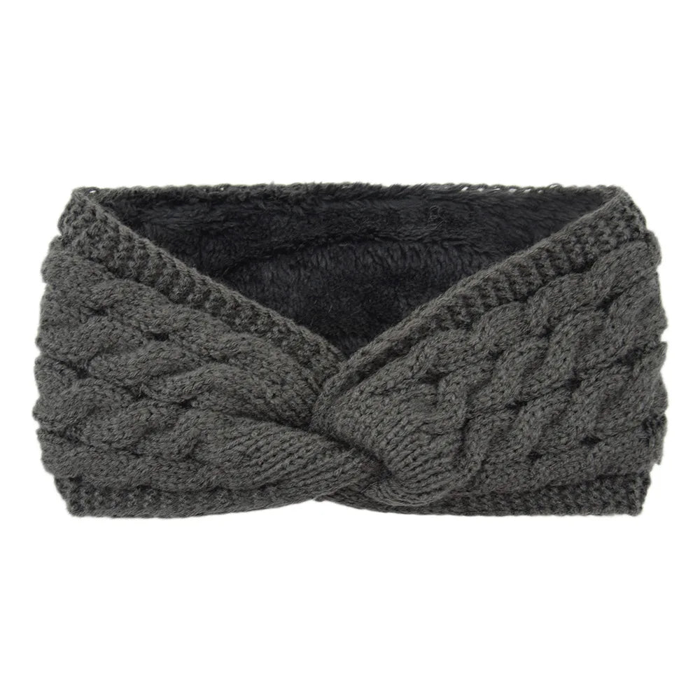 Wool Knitting Headband - Plush Thick Thermal Ear Warmer | Insulated Winter Sports Band - ZOOMNSTORE
