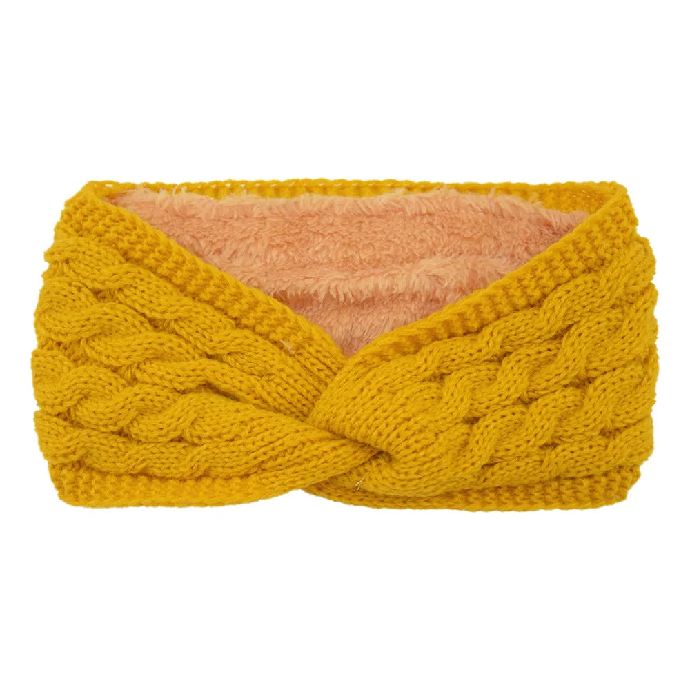 Wool Knitting Headband - Plush Thick Thermal Ear Warmer | Insulated Winter Sports Band - ZOOMNSTORE