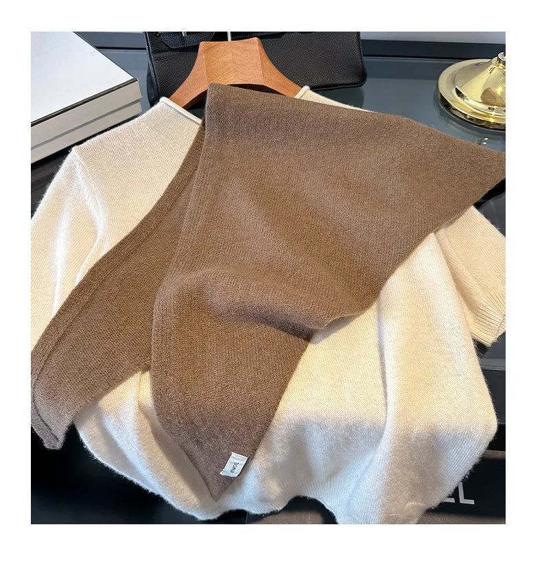 Wool Winter Scarf - Long Warm Cashmere Shawl For Women | Cozy Knit Pashmina Wrap - ZOOMNSTORE