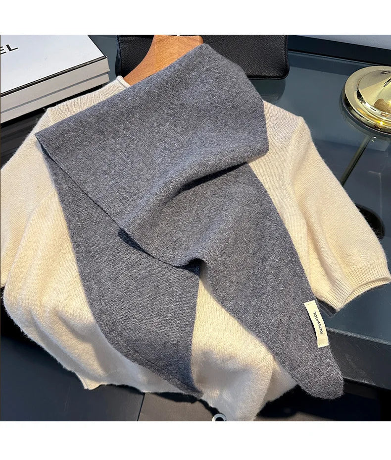 Wool Winter Scarf - Long Warm Cashmere Shawl For Women | Cozy Knit Pashmina Wrap - ZOOMNSTORE