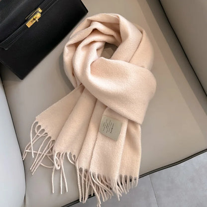 100 Wool Narrow Scarf - Solid Color Warm Winter Scarf for Men  Women - ZOOMNSTORE