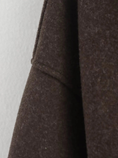 Woolen Jacket Women - Brown Zipper Lapel Short Coat | Elegant Vintage Outerwear - ZOOMNSTORE