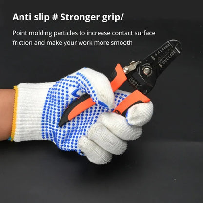 Work Gloves Anti Slip - 12 Pairs PVC Dotted Cotton Safety Gloves for Industrial Use - ZOOMNSTORE