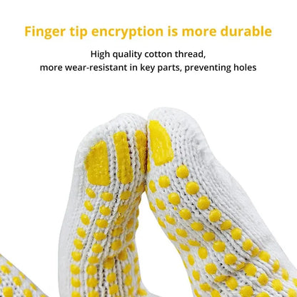 Work Gloves Anti Slip - 12 Pairs PVC Dotted Cotton Safety Gloves for Industrial Use - ZOOMNSTORE