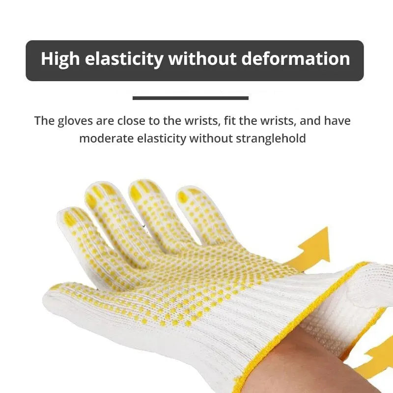 Work Gloves Anti Slip - 12 Pairs PVC Dotted Cotton Safety Gloves for Industrial Use - ZOOMNSTORE