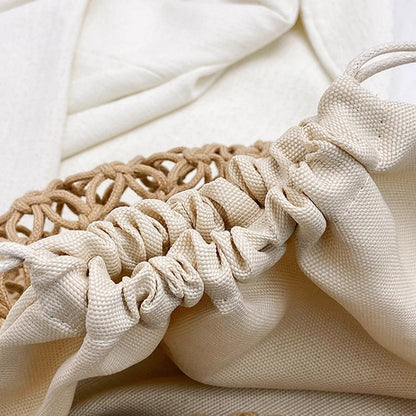 Handmade Woven Beach Bag - Boho Knitted Tote for Women - ZOOMNSTORE