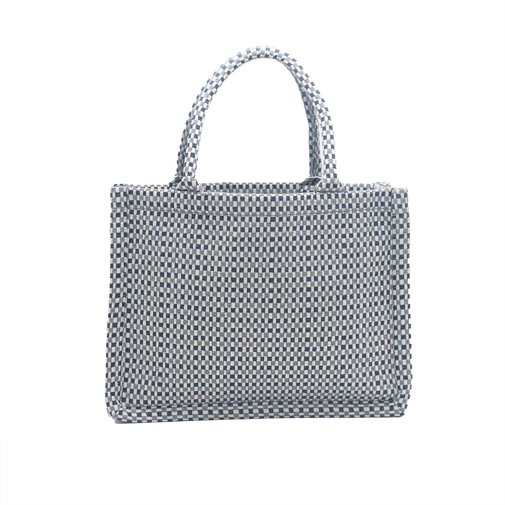 Woven Plaid Handbag - Eco-Friendly Womens Shoulder Satchel Classic Large Capacity - ZOOMNSTORE