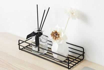 Wrought Iron Bathroom Shelf - Wall-Mounted Shower Gel Storage Rack - ZOOMNSTORE