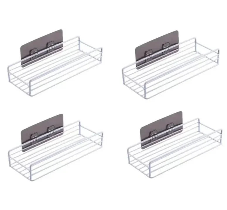 Wrought Iron Bathroom Shelf - Wall-Mounted Shower Gel Storage Rack - ZOOMNSTORE