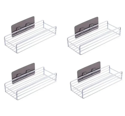 Wrought Iron Bathroom Shelf - Wall-Mounted Shower Gel Storage Rack - ZOOMNSTORE