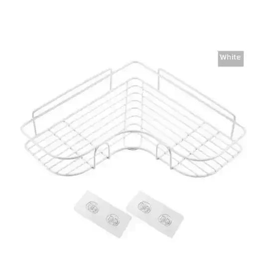 Wrought Iron Bathroom Shelf - Wall-Mounted Shower Gel Storage Rack - ZOOMNSTORE