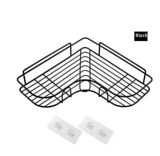 Wrought Iron Bathroom Shelf - Wall-Mounted Shower Gel Storage Rack - ZOOMNSTORE