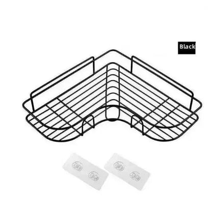 Wrought Iron Bathroom Shelf - Wall-Mounted Shower Gel Storage Rack - ZOOMNSTORE