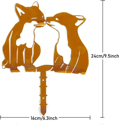 Rusty Wrought Iron Cat Halloween Fence Ornament - Garden Decor - ZOOMNSTORE