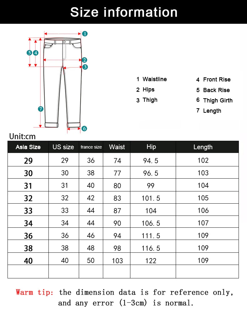 Wthinlee New Business Men's Jeans fleece Casual Straight Stretch Fashion Classic Blue Black Work Denim Trousers Male  Clothing - ZOOMNSTORE