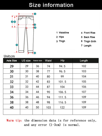 Wthinlee New Business Men's Jeans fleece Casual Straight Stretch Fashion Classic Blue Black Work Denim Trousers Male  Clothing - ZOOMNSTORE
