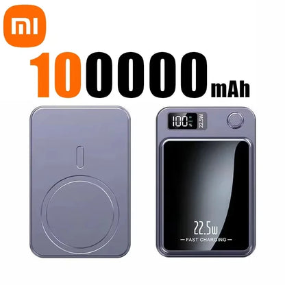 Xiaomi 100000mAh Magnetic Power Bank Wireless Fast Charger For Magsafe Portable Auxiliary Battery Pack For iphone Huawei Samsung - ZOOMNSTORE