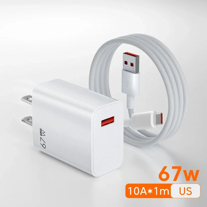 Xiaomi 67W Charger Turbo Fast Charge EU/US Adapter Usb Type C Cable For Redmi Note Pro Mi 13 Lite K60 K60E K50 CIVI 3 2 - ZOOMNSTORE