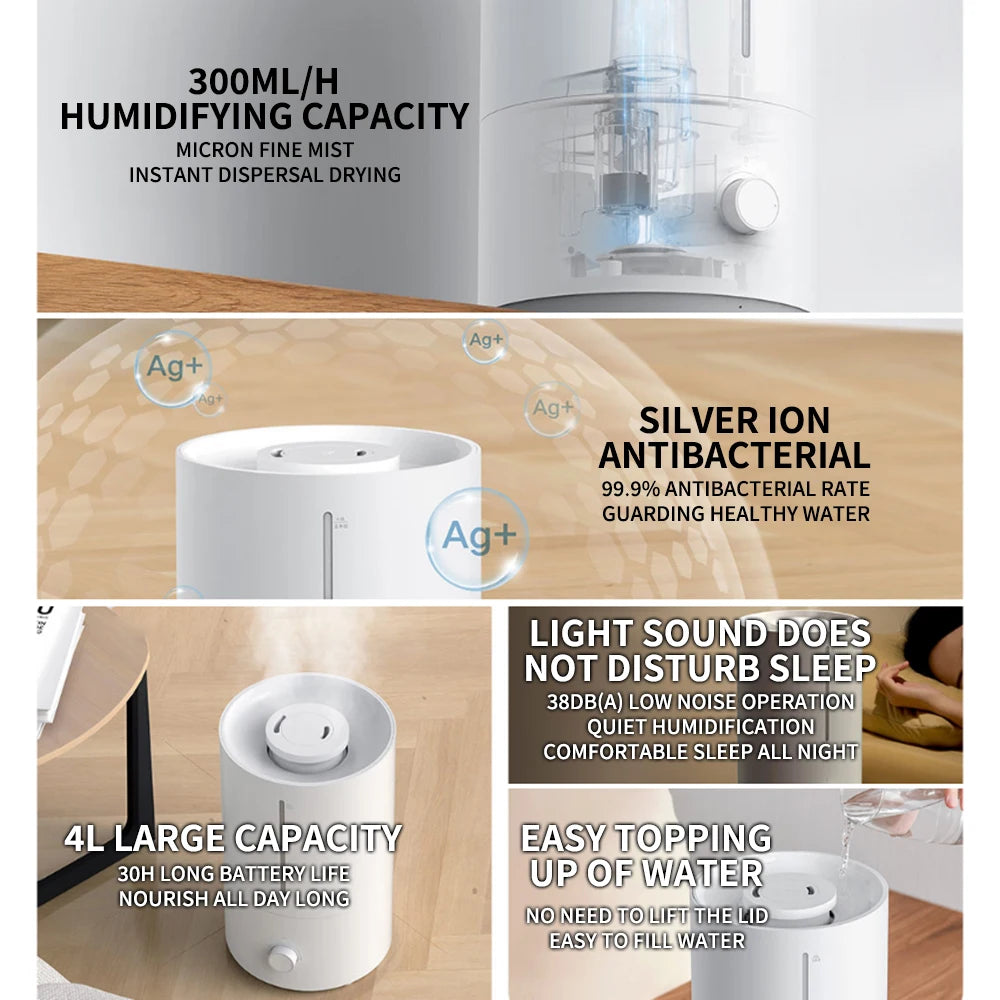 Xiaomi Mijia Humidifier 2 - 4L Large Capacity Low Noise Humidity Control - ZOOMNSTORE