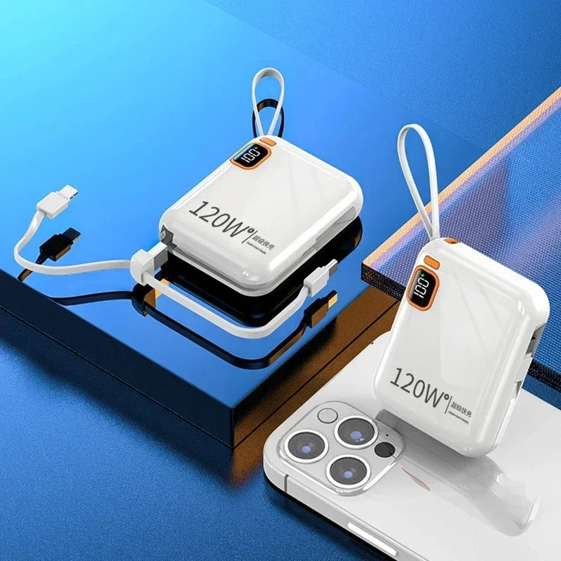 Xiaomi 50000mAh Power Bank 120w Detachable Usb To Type C Cable Two-way Fast Charger Mini Powerbank For Iphone Xiaomi Samsung - ZOOMNSTORE
