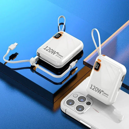 Xiaomi 50000mAh Power Bank 120w Detachable Usb To Type C Cable Two-way Fast Charger Mini Powerbank For Iphone Xiaomi Samsung - ZOOMNSTORE