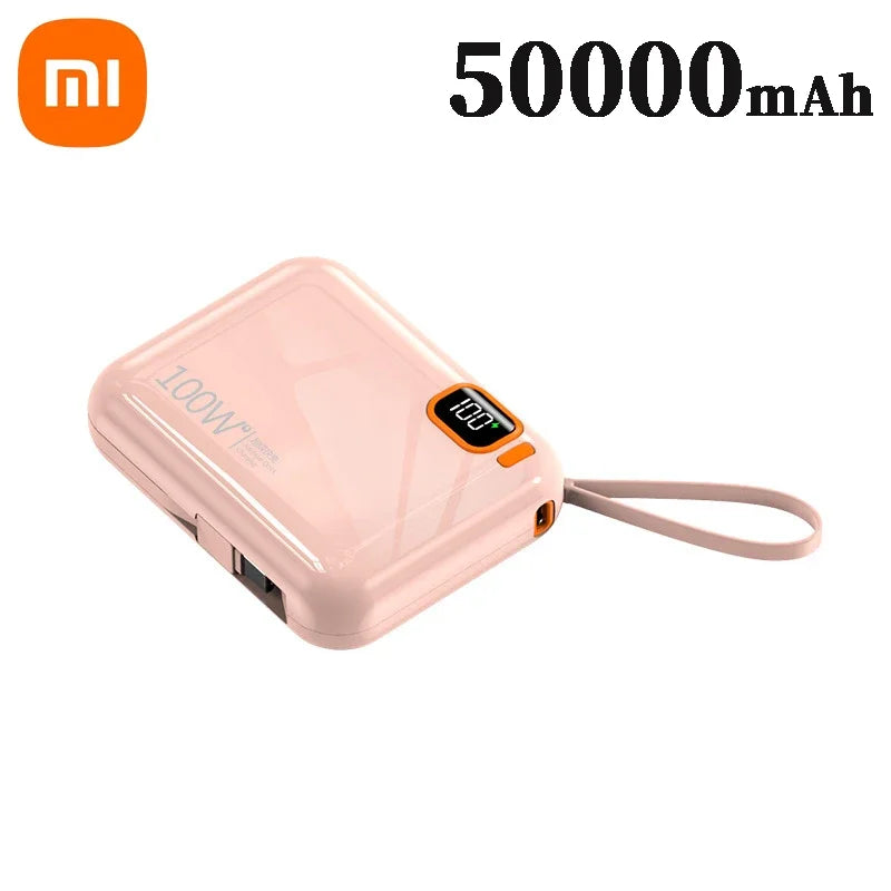 Xiaomi 50000mAh Power Bank 120w Detachable Usb To Type C Cable Two-way Fast Charger Mini Powerbank For Iphone Xiaomi Samsung - ZOOMNSTORE
