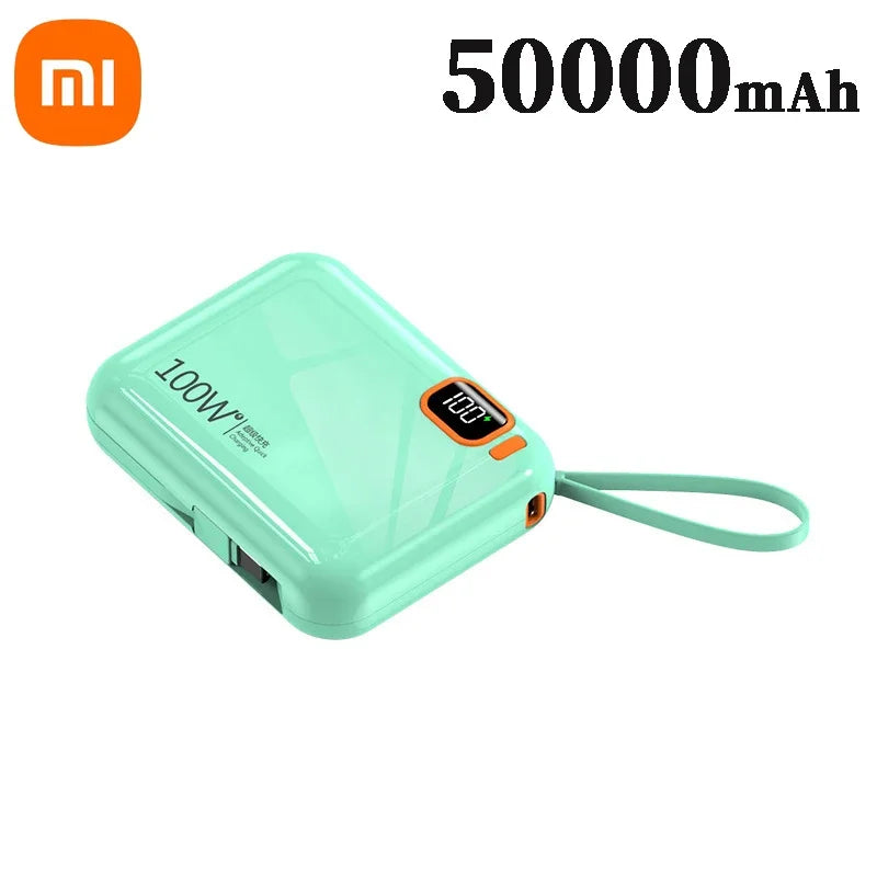 Xiaomi 50000mAh Power Bank 120w Detachable Usb To Type C Cable Two-way Fast Charger Mini Powerbank For Iphone Xiaomi Samsung - ZOOMNSTORE