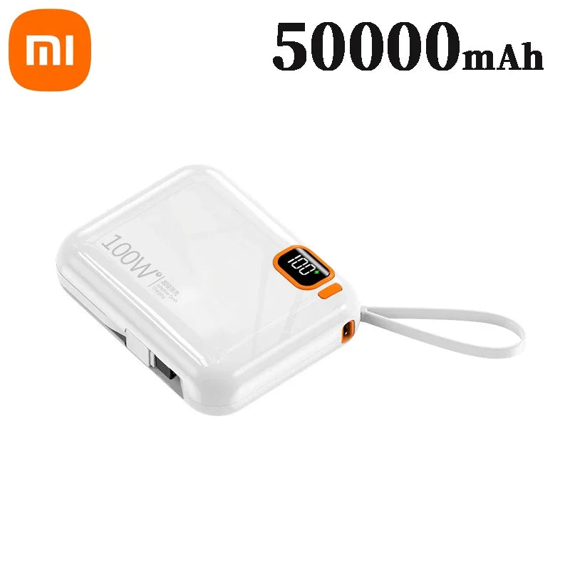 Xiaomi 50000mAh Power Bank 120w Detachable Usb To Type C Cable Two-way Fast Charger Mini Powerbank For Iphone Xiaomi Samsung - ZOOMNSTORE