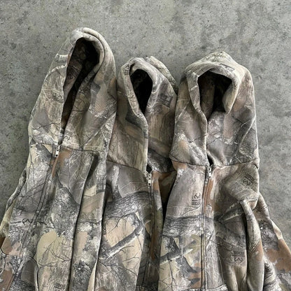 Y2K Camo Hoodie - Retro Zip-Up Sweatshirt for Men and Women Oversized Streetwear - ZOOMNSTORE