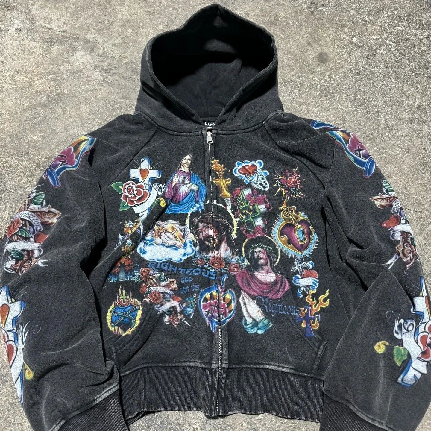 Y2K Casual Hoodie - Womens Zipper Cardigan with Geometric Print - ZOOMNSTORE