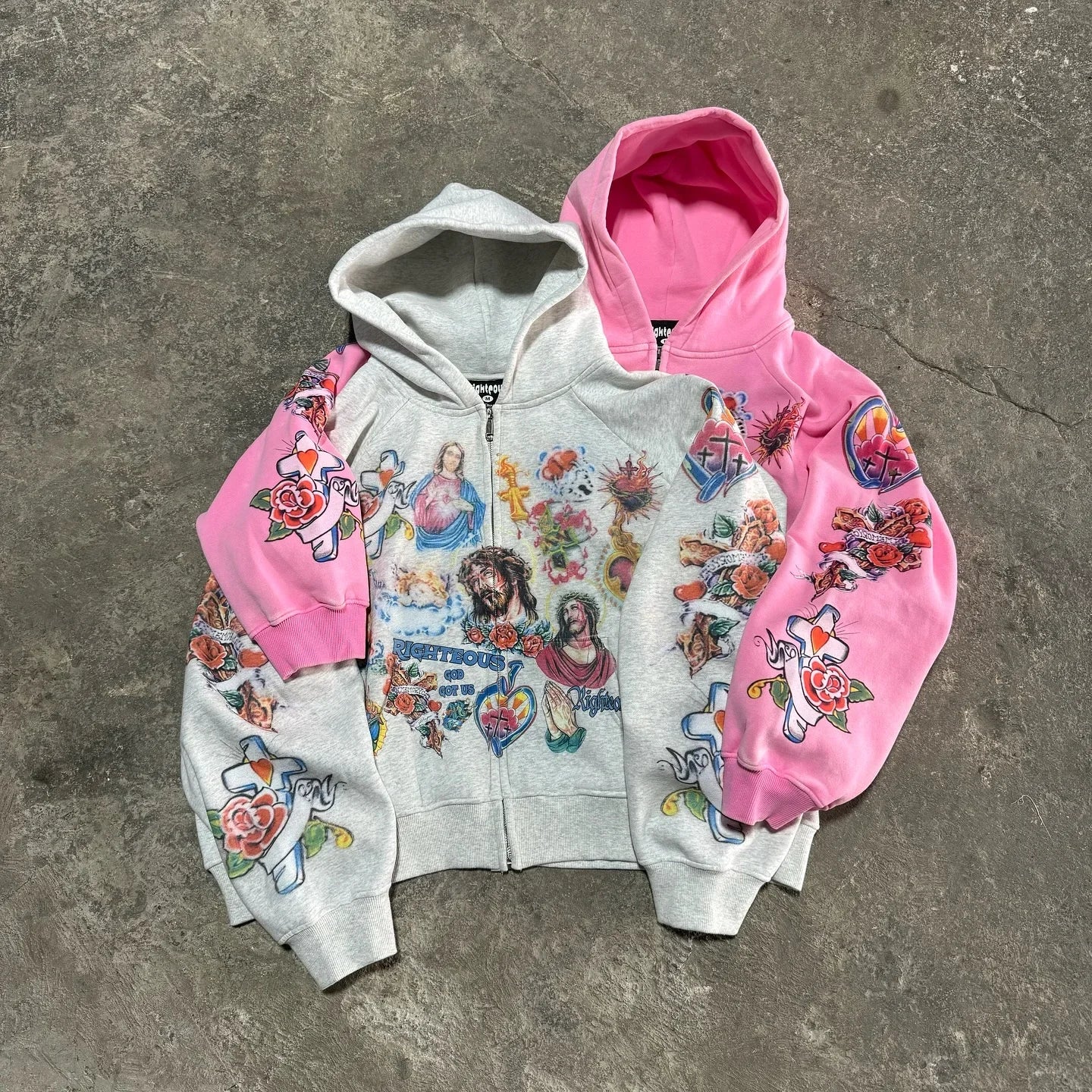 Y2K Casual Hoodie - Womens Zipper Cardigan with Geometric Print - ZOOMNSTORE