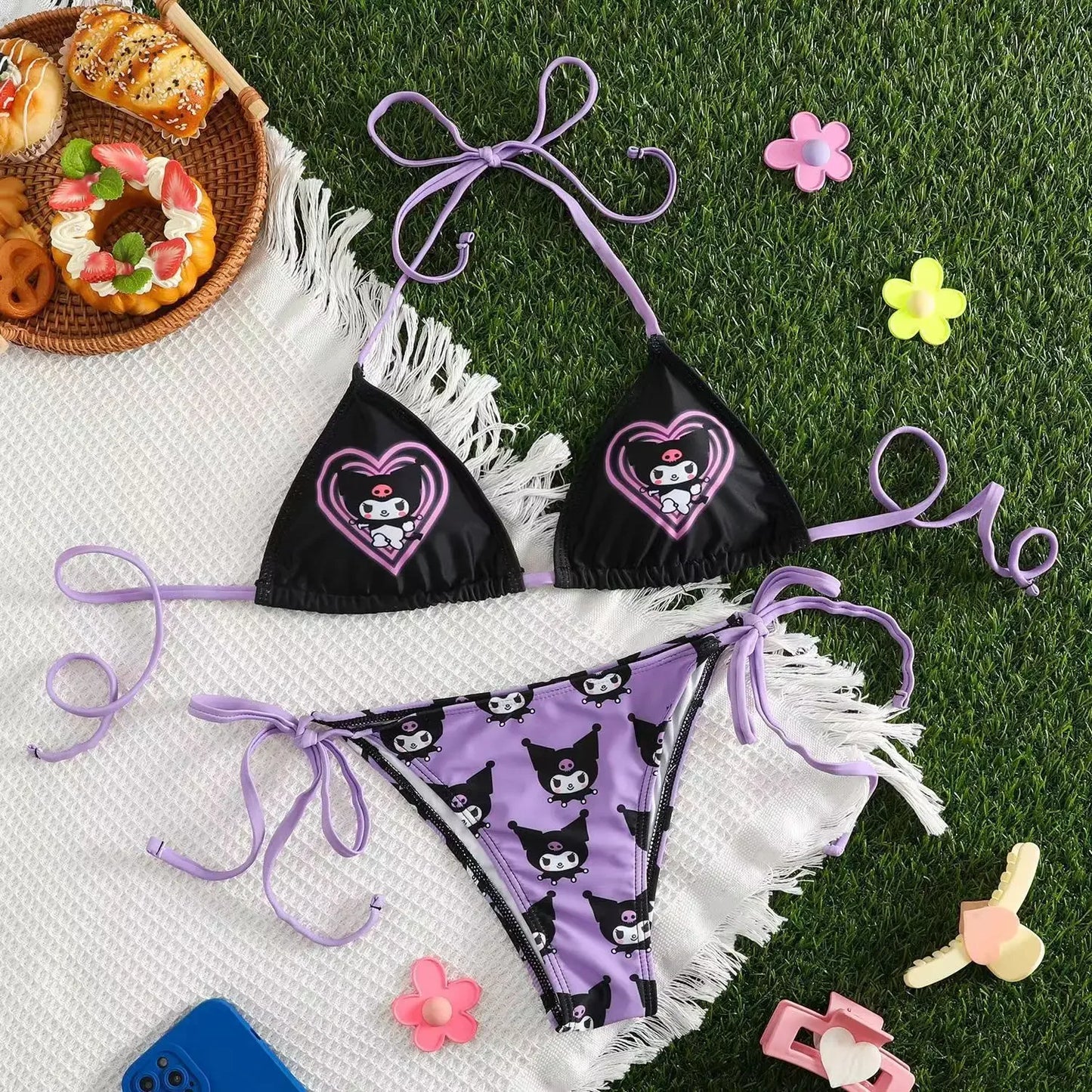 Y2K Hello Kitty Bikini Set - Anime Swimsuit for Women Sexy Beachwear - ZOOMNSTORE