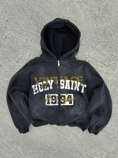 New Trend Hoodie Y2K Personalized Printed Sweatshirt Men's Harajuku Jacket Gothic Zipper Casual Sportswear Loose Fashion Hoodie - ZOOMNSTORE