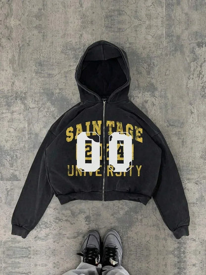 New Trend Hoodie Y2K Personalized Printed Sweatshirt Men's Harajuku Jacket Gothic Zipper Casual Sportswear Loose Fashion Hoodie - ZOOMNSTORE