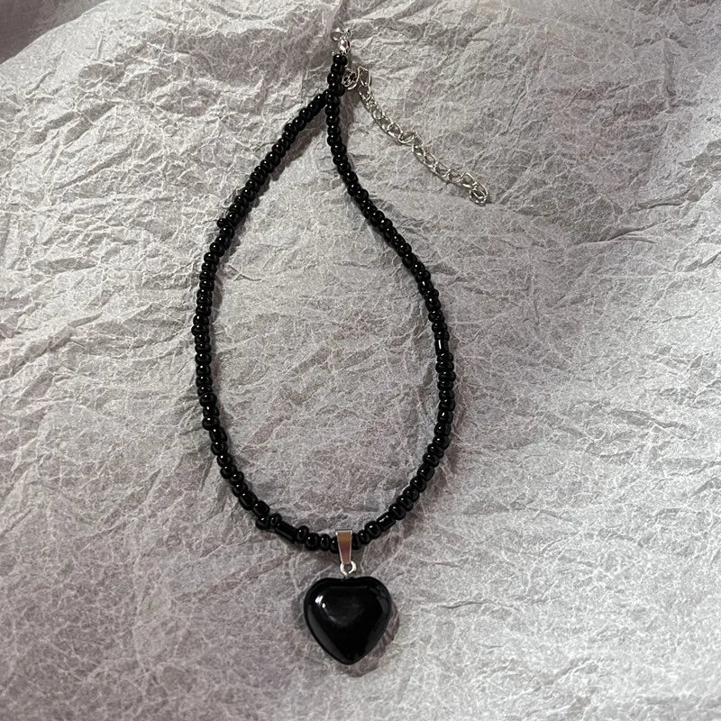 Fashion Metal Y2K Opal Necklace Punk Bohemia Pendant Chain for Women Girls Cool Polaris Necklaces Jewelry Accessories - ZOOMNSTORE