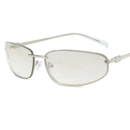 Y2K Oval Frameless Luxury Sunglasses - Retro Punk Style for Women - ZOOMNSTORE