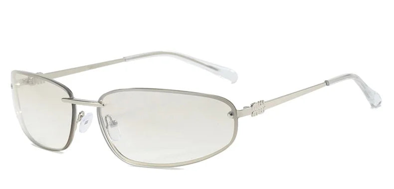 Y2K Oval Frameless Luxury Sunglasses - Retro Punk Style for Women - ZOOMNSTORE