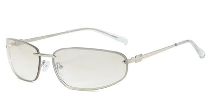 Y2K Oval Frameless Luxury Sunglasses - Retro Punk Style for Women - ZOOMNSTORE