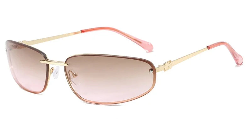 Y2K Oval Frameless Luxury Sunglasses - Retro Punk Style for Women - ZOOMNSTORE