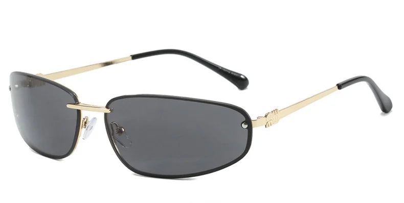 Y2K Oval Frameless Luxury Sunglasses - Retro Punk Style for Women - ZOOMNSTORE