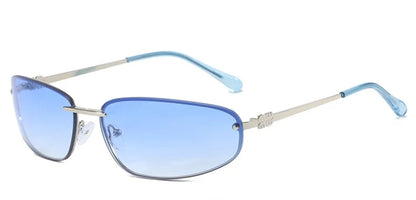 Y2K Oval Frameless Luxury Sunglasses - Retro Punk Style for Women - ZOOMNSTORE