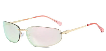 Y2K Oval Frameless Luxury Sunglasses - Retro Punk Style for Women - ZOOMNSTORE