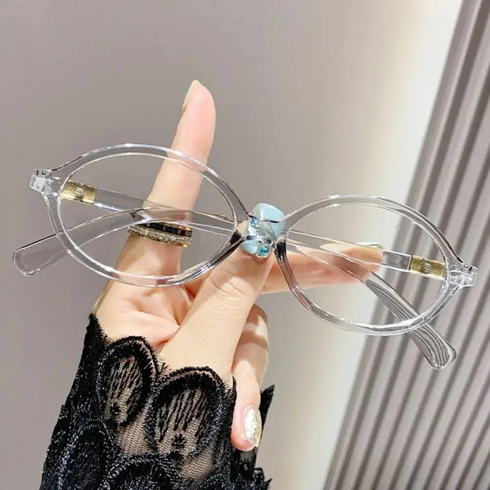 Y2K Oval Glasses – Blue Light Computer Reading Glasses With Polycarbonate Lenses - ZOOMNSTORE
