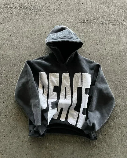Y2K Oversized Hoodie - Harajuku Hip Hop Streetwear with Patch Embroidery - ZOOMNSTORE