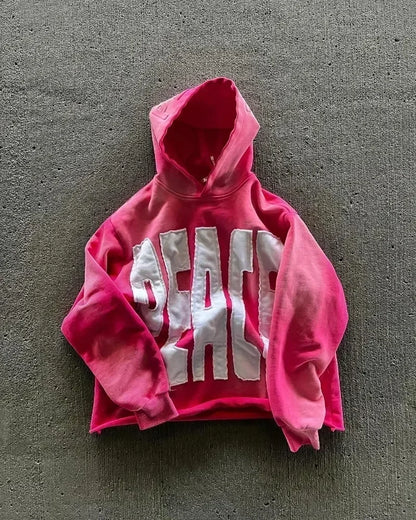 Y2K Oversized Hoodie - Harajuku Hip Hop Streetwear with Patch Embroidery - ZOOMNSTORE