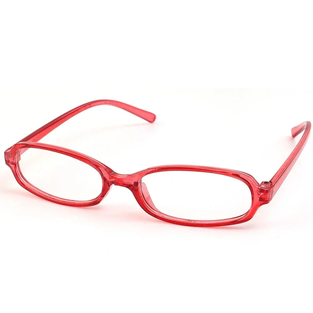 Y2K Retro Oval Square Glasses - Red Green Frame Anti-Blue Light Eyewear - ZOOMNSTORE