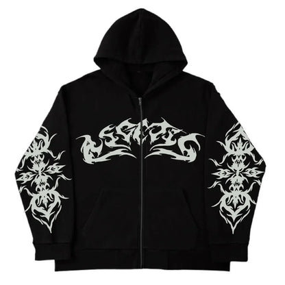 Y2K Retro Hoodie - Personalized Autumn Street Style Cardigan for Men and Women - ZOOMNSTORE