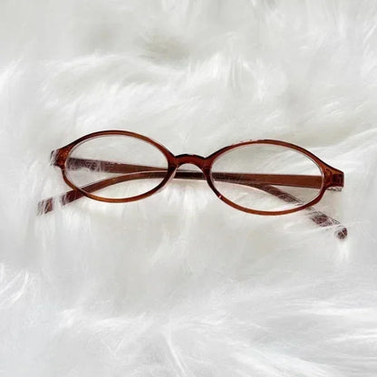 Y2K Retro Oval Square Glasses - Red Green Frame Anti-Blue Light Eyewear - ZOOMNSTORE